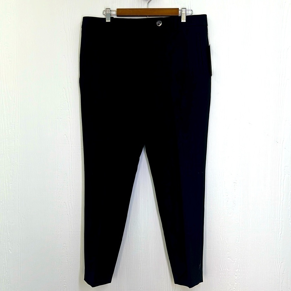 Karl Lagerfeld - NWT Black Suit Straight Zipper Up Side Button Pants Size 12